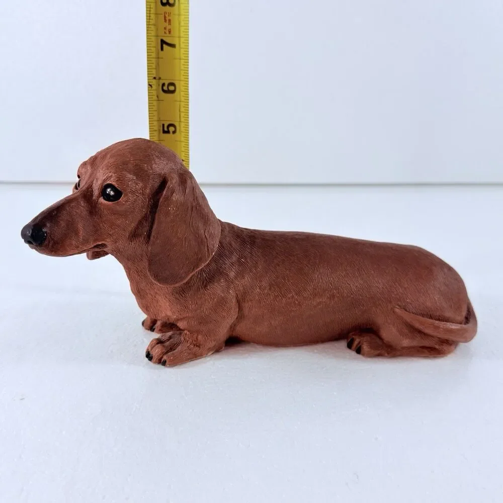 Vintage Sandicast Large Brown Dachshund Weiner Dog Figurine Sandra Brue Signed